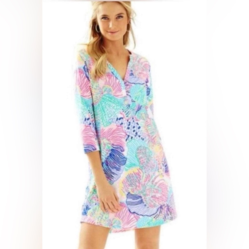 Lilly Pulitzer • Multi Roar of the Seas Ali 100% Cotton Shift Dress • Size S